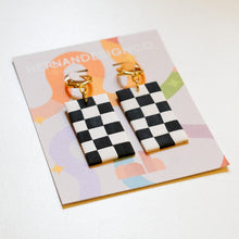 Load image into Gallery viewer, HERNANDESIGNCO. | Two-toned Checkered Earrings