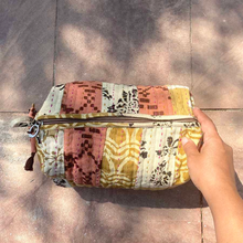 Load image into Gallery viewer, ICHCHA | Upcycled Organic Cotton Patch Travel Pouch + Toiletry Bag