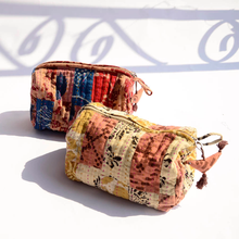 Load image into Gallery viewer, ICHCHA | Upcycled Organic Cotton Patch Travel Pouch + Toiletry Bag